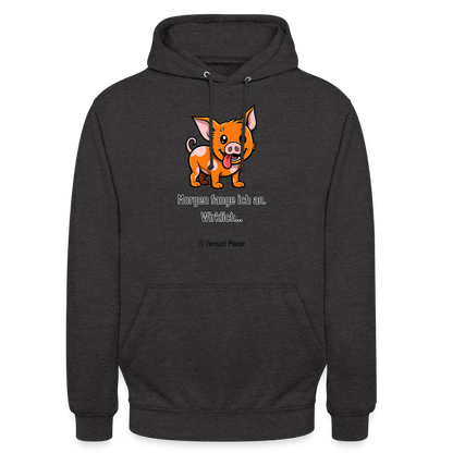 Unisex Hoodie Schweinehund Morgen - Anthrazit