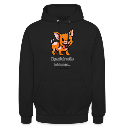 Unisex Hoodie Schweinehund Eigentlich - Schwarz