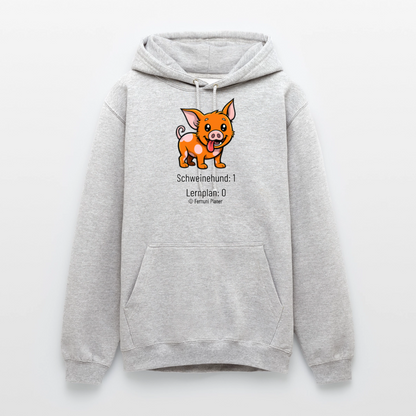 Unisex Hoodie Schweinehund:1 Lernplan:0 - Hellgrau meliert