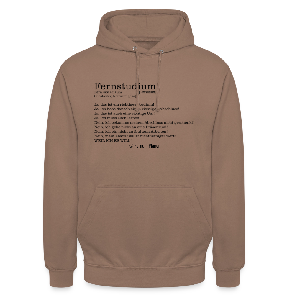 Unisex Hoodie Fernstudium - Mokka