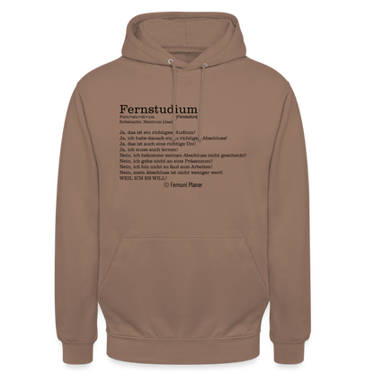 Unisex Hoodie Fernstudium - Mokka