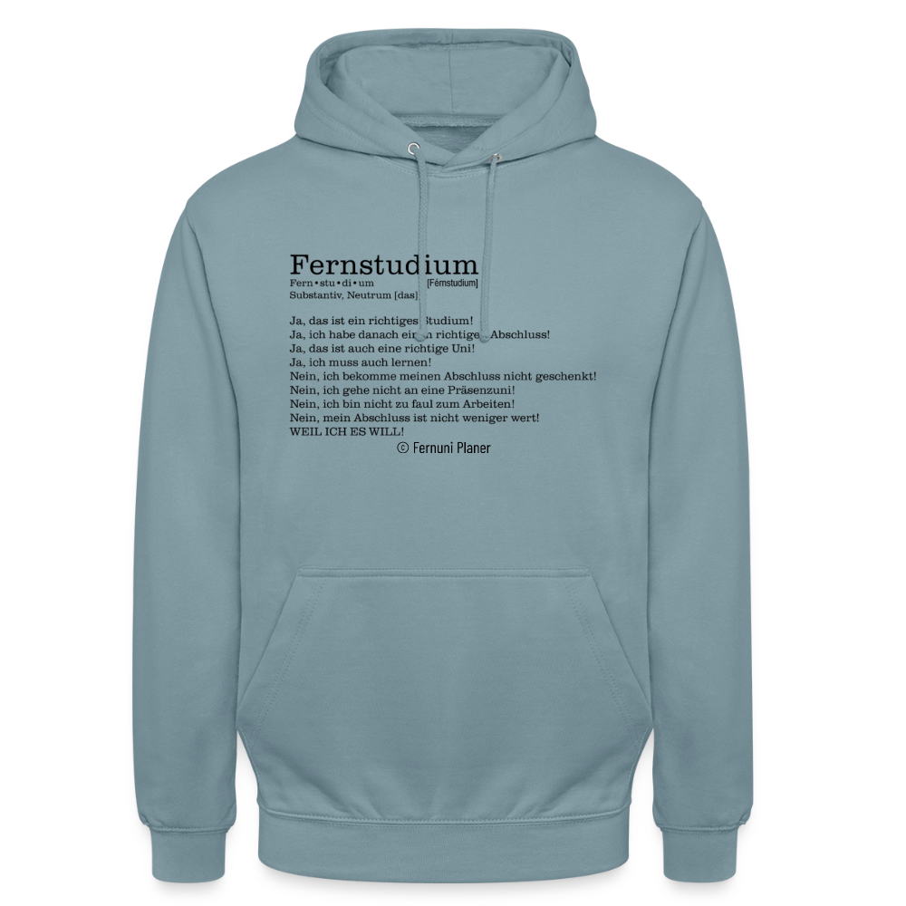Unisex Hoodie Fernstudium - Nebelblau