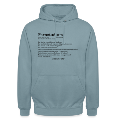 Unisex Hoodie Fernstudium - Nebelblau