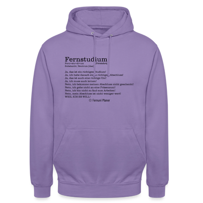 Unisex Hoodie Fernstudium - Lavendel