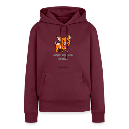 Frauen Premium Hoodie Schweinehund Morgen - Burgunderrot
