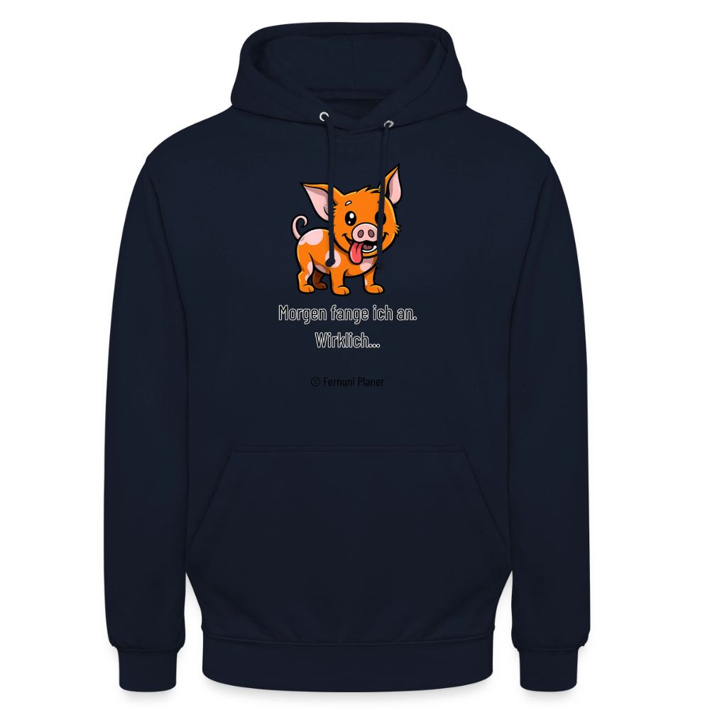 Unisex Hoodie Schweinehund Morgen - Navy