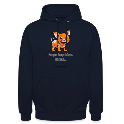 Unisex Hoodie Schweinehund Morgen - Navy