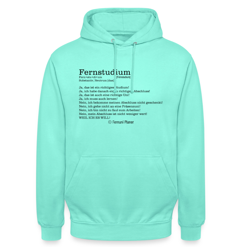 Unisex Hoodie Fernstudium - Mint