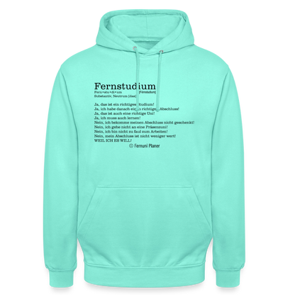 Unisex Hoodie Fernstudium - Mint