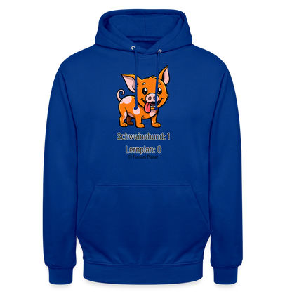 Unisex Hoodie Schweinehund:1 Lernplan:0 - Royalblau