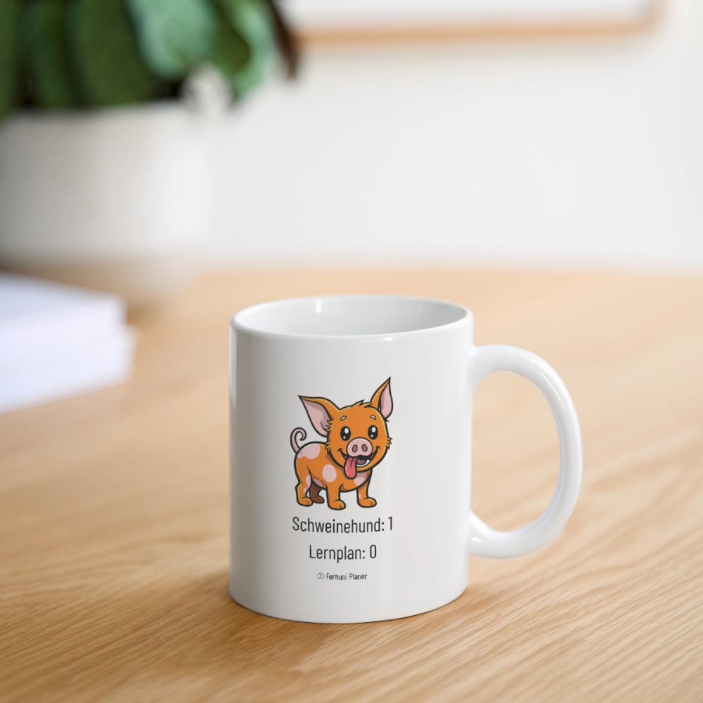 Tasse Schweinehund Schweinehund:1 Lernplan:0 - Weiß