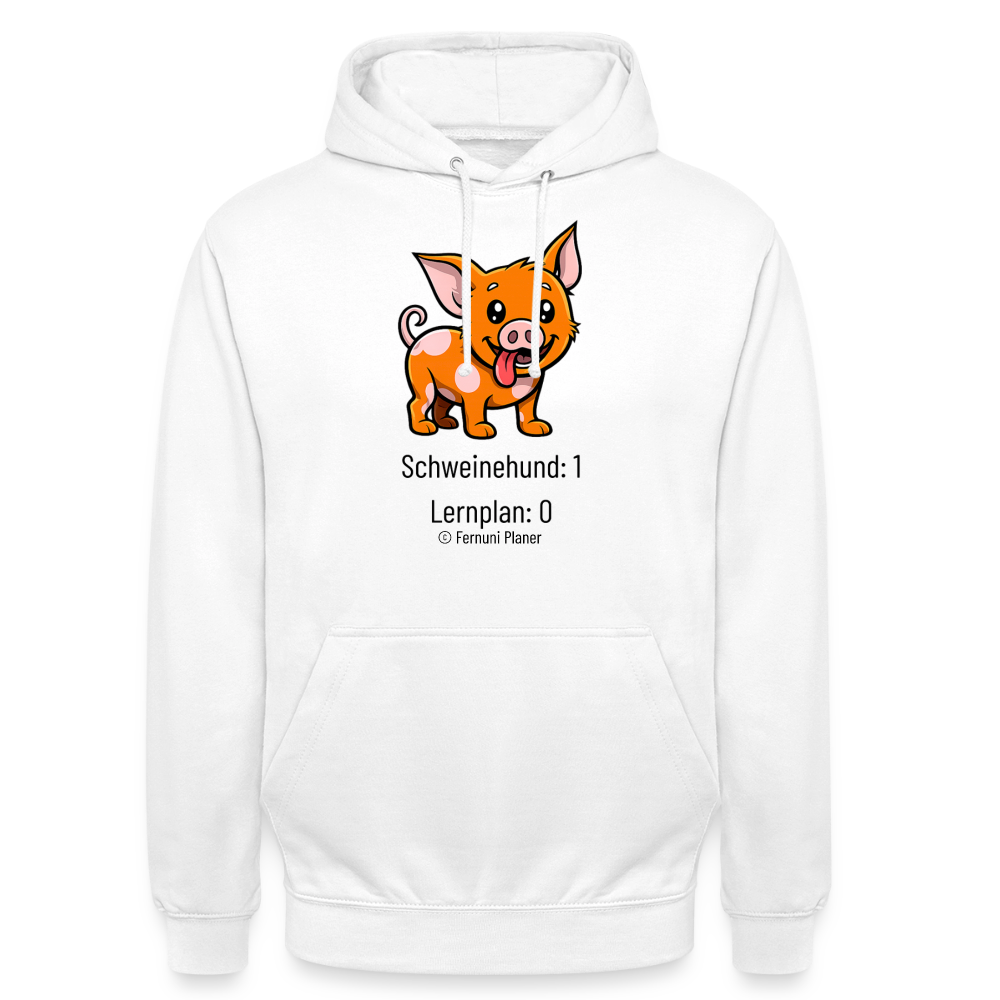 Unisex Hoodie Schweinehund:1 Lernplan:0 - Weiß