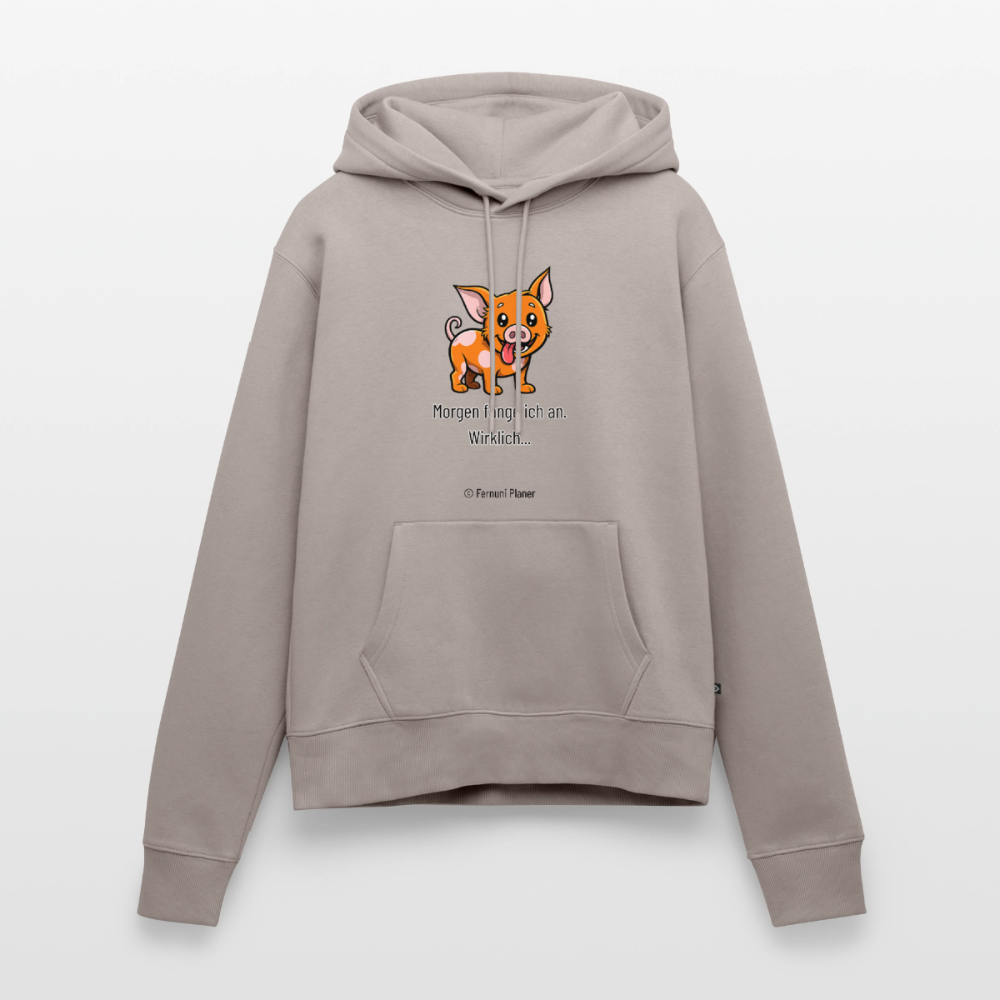 Frauen Premium Hoodie Schweinehund Morgen - Taupe