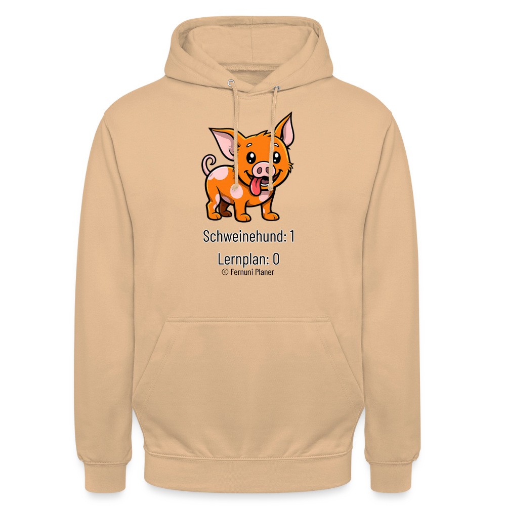 Unisex Hoodie Schweinehund:1 Lernplan:0 - Pfirsich