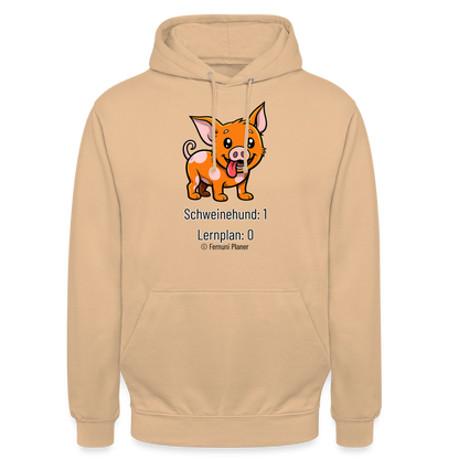 Unisex Hoodie Schweinehund:1 Lernplan:0 - Pfirsich