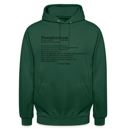Unisex Hoodie Fernstudium - Flaschengrün