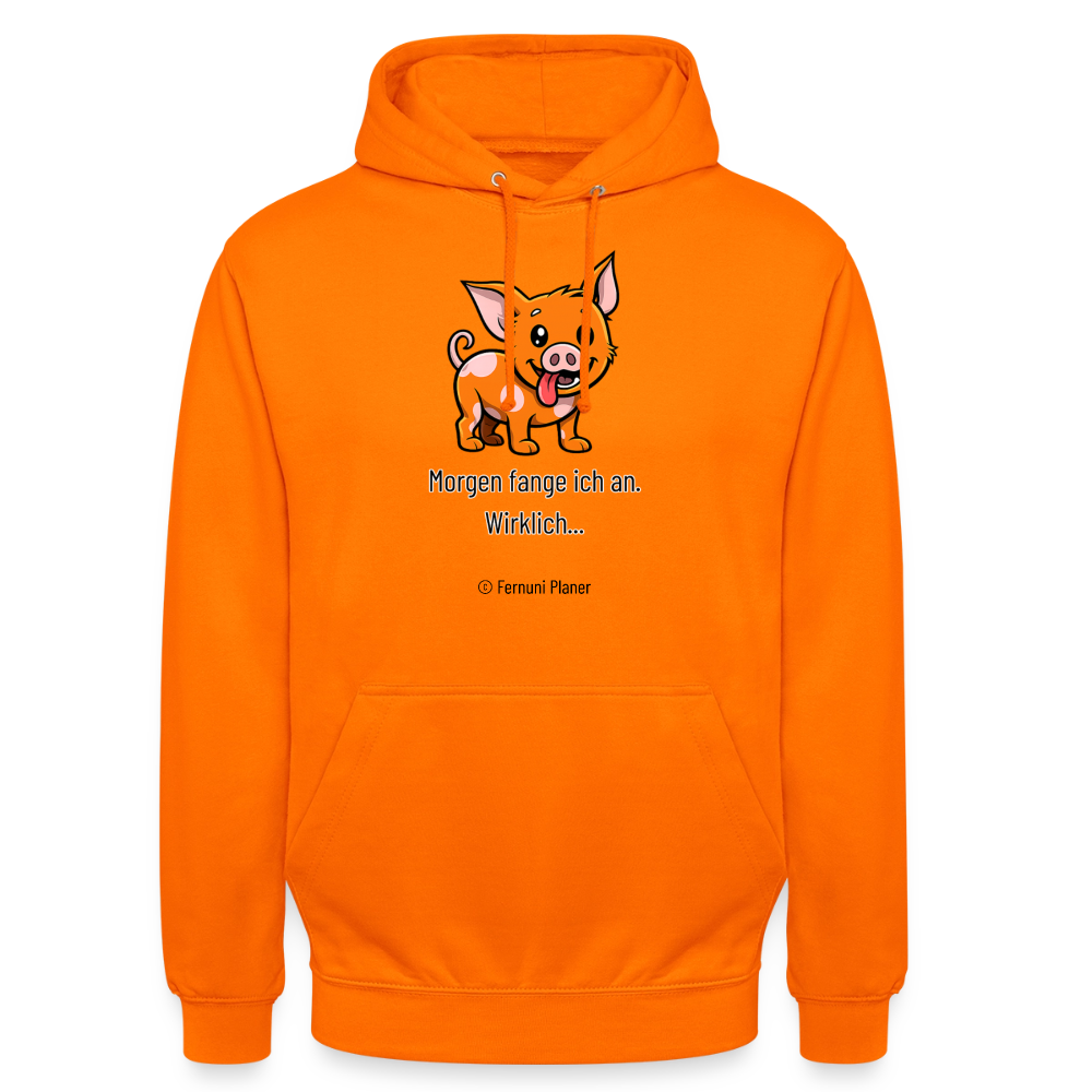 Unisex Hoodie Schweinehund Morgen - Orange