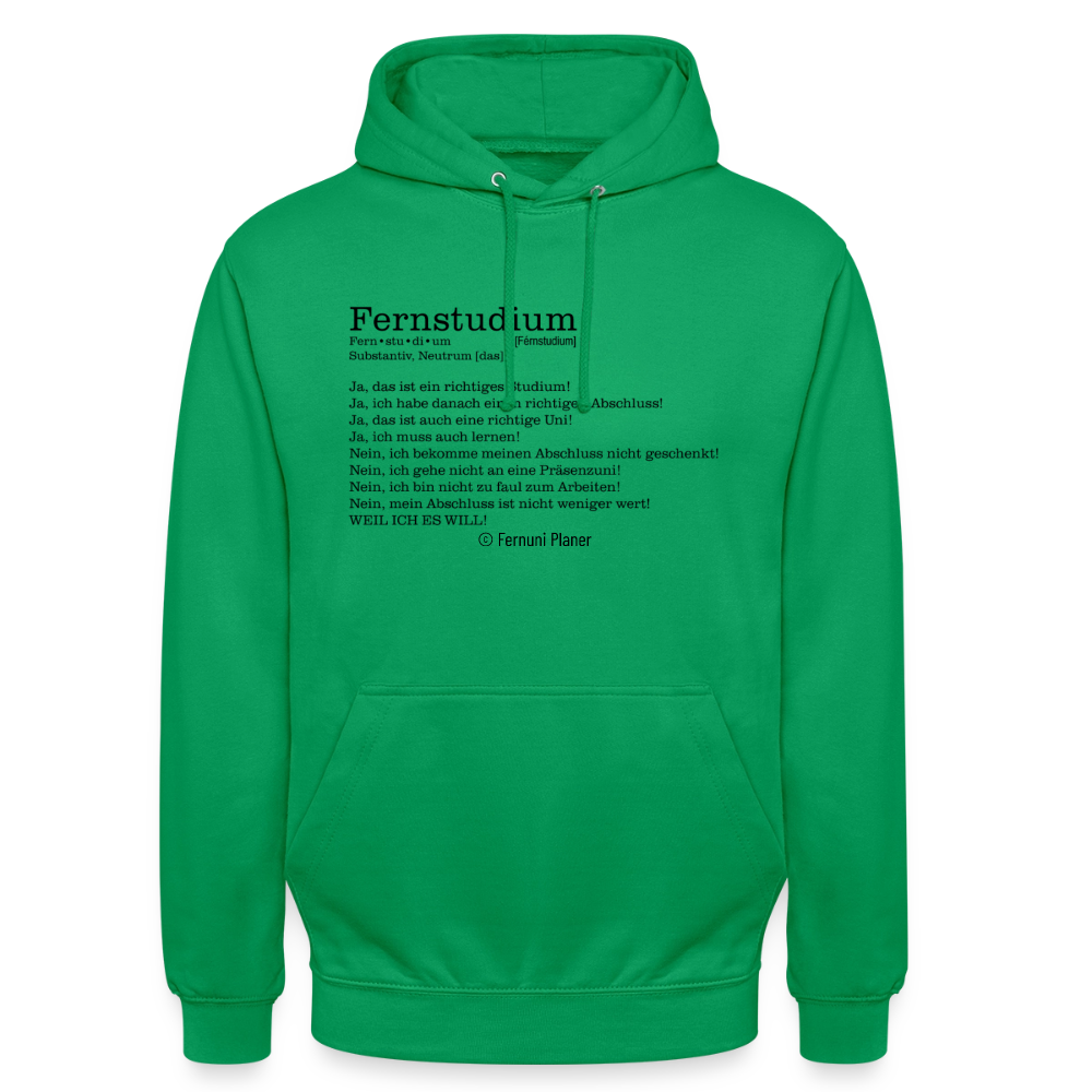 Unisex Hoodie Fernstudium - Kelly Green