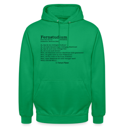 Unisex Hoodie Fernstudium - Kelly Green