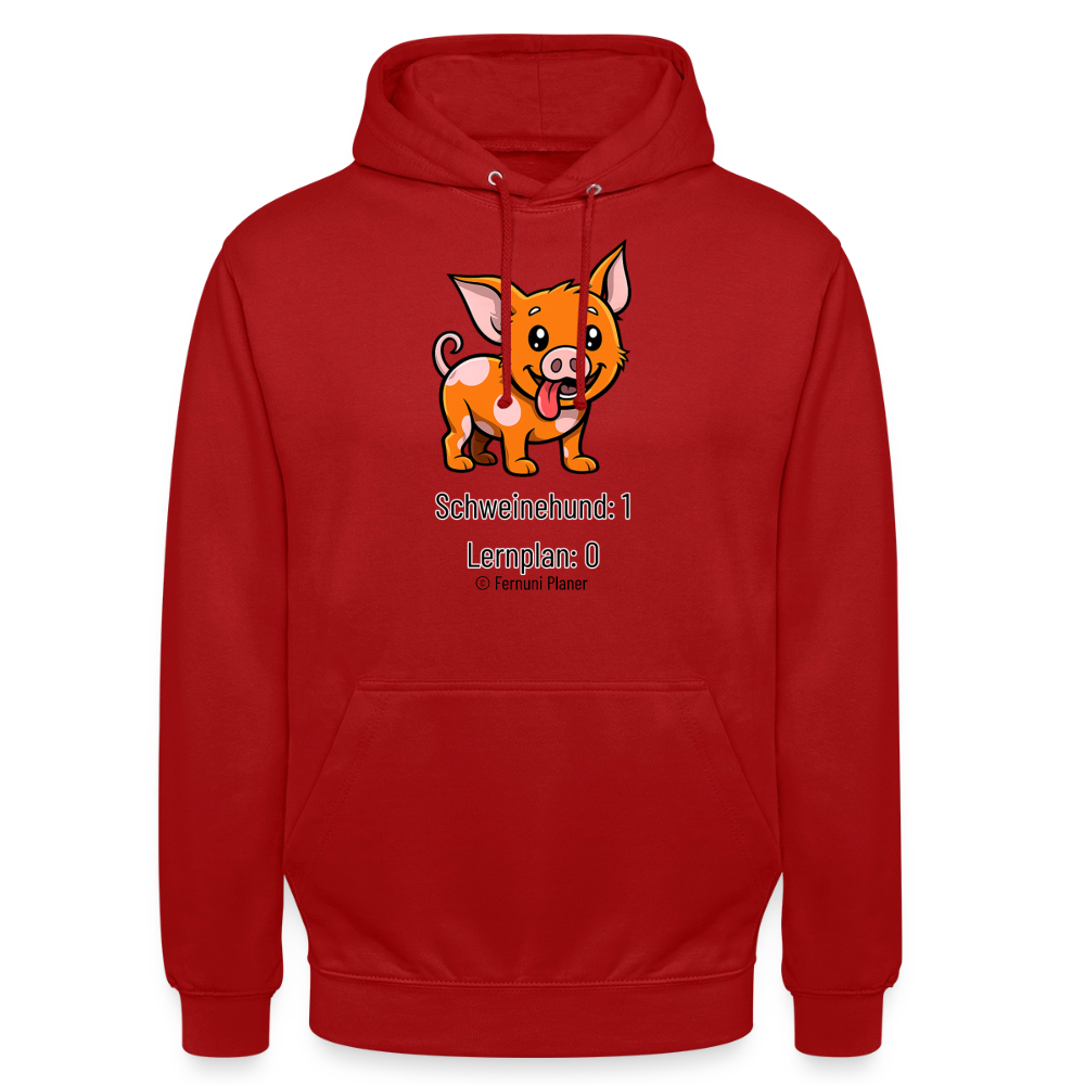Unisex Hoodie Schweinehund:1 Lernplan:0 - Rot