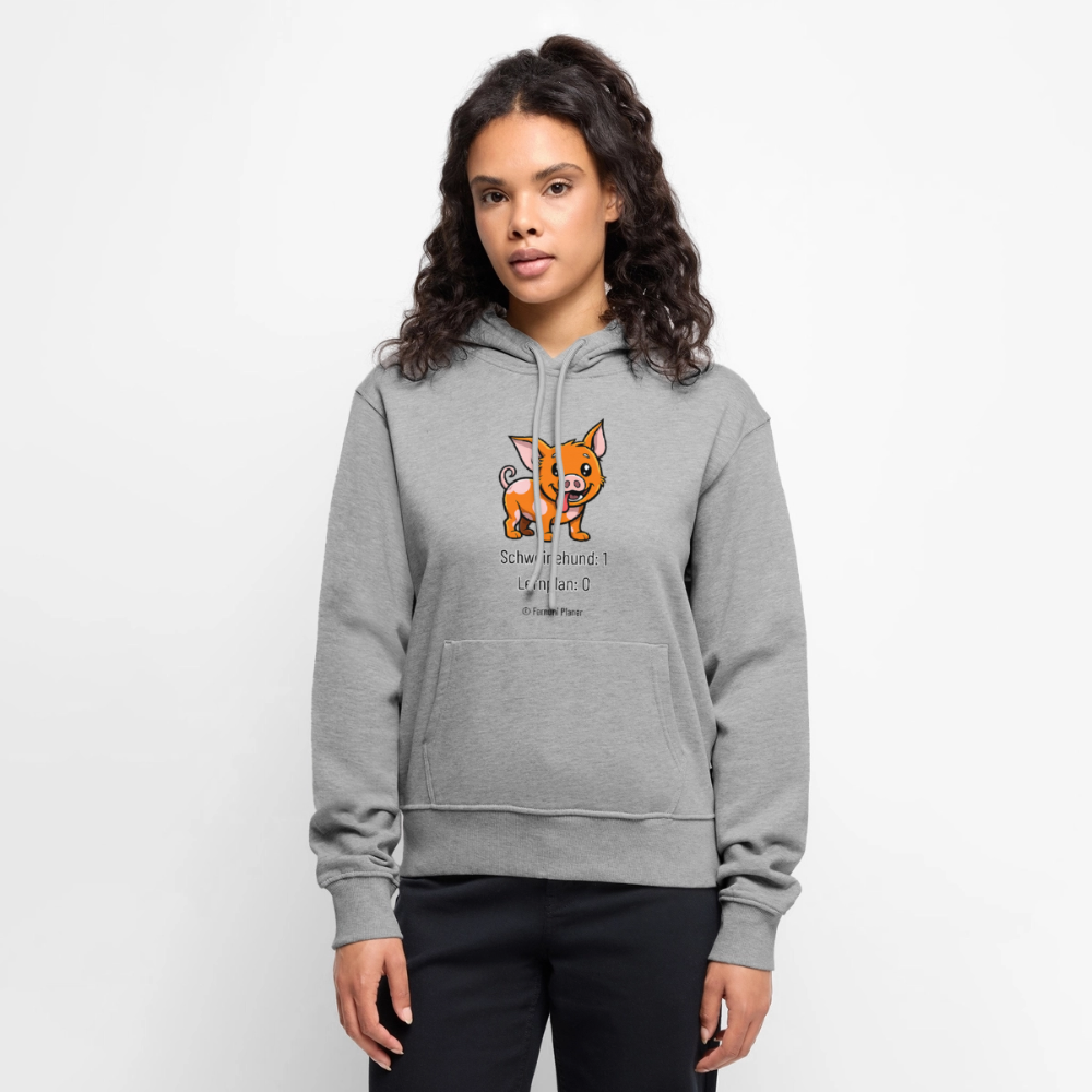 Frauen Premium Hoodie Schweinehund:1 Lernplan:0 - Grau meliert