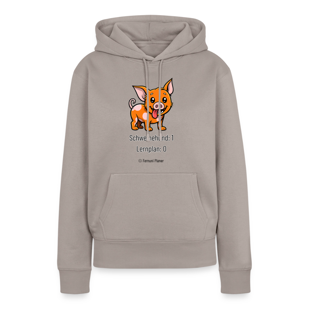 Frauen Premium Hoodie Schweinehund:1 Lernplan:0 - Taupe