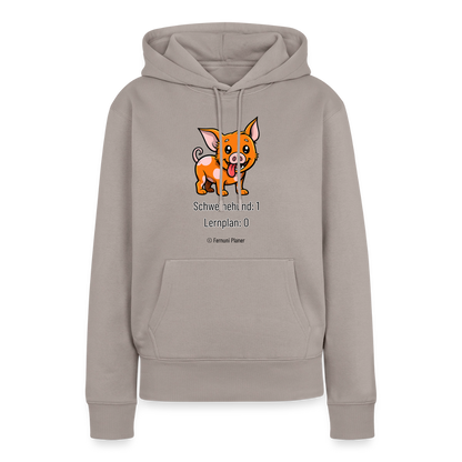 Frauen Premium Hoodie Schweinehund:1 Lernplan:0 - Taupe