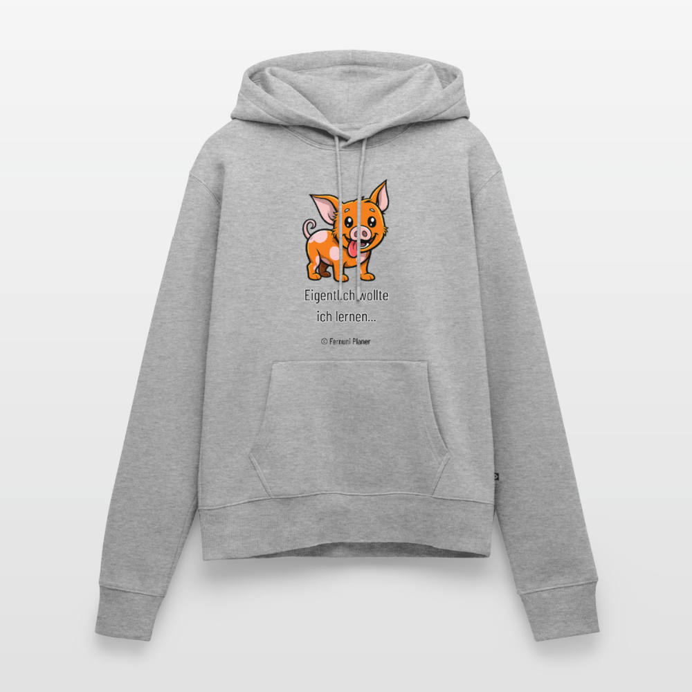 Frauen Premium Hoodie Schweinehund Eigentlich - Grau meliert