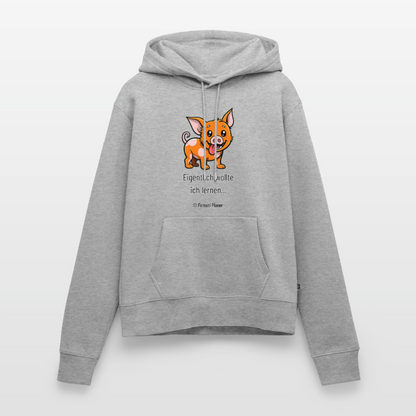Frauen Premium Hoodie Schweinehund Eigentlich - Grau meliert