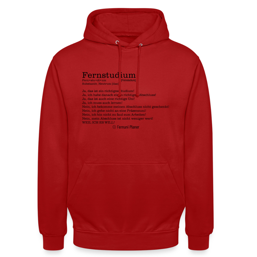 Unisex Hoodie Fernstudium - Rot