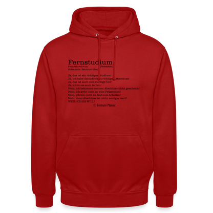 Unisex Hoodie Fernstudium - Rot
