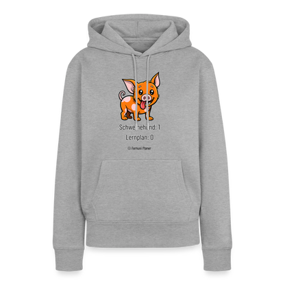 Frauen Premium Hoodie Schweinehund:1 Lernplan:0 - Grau meliert