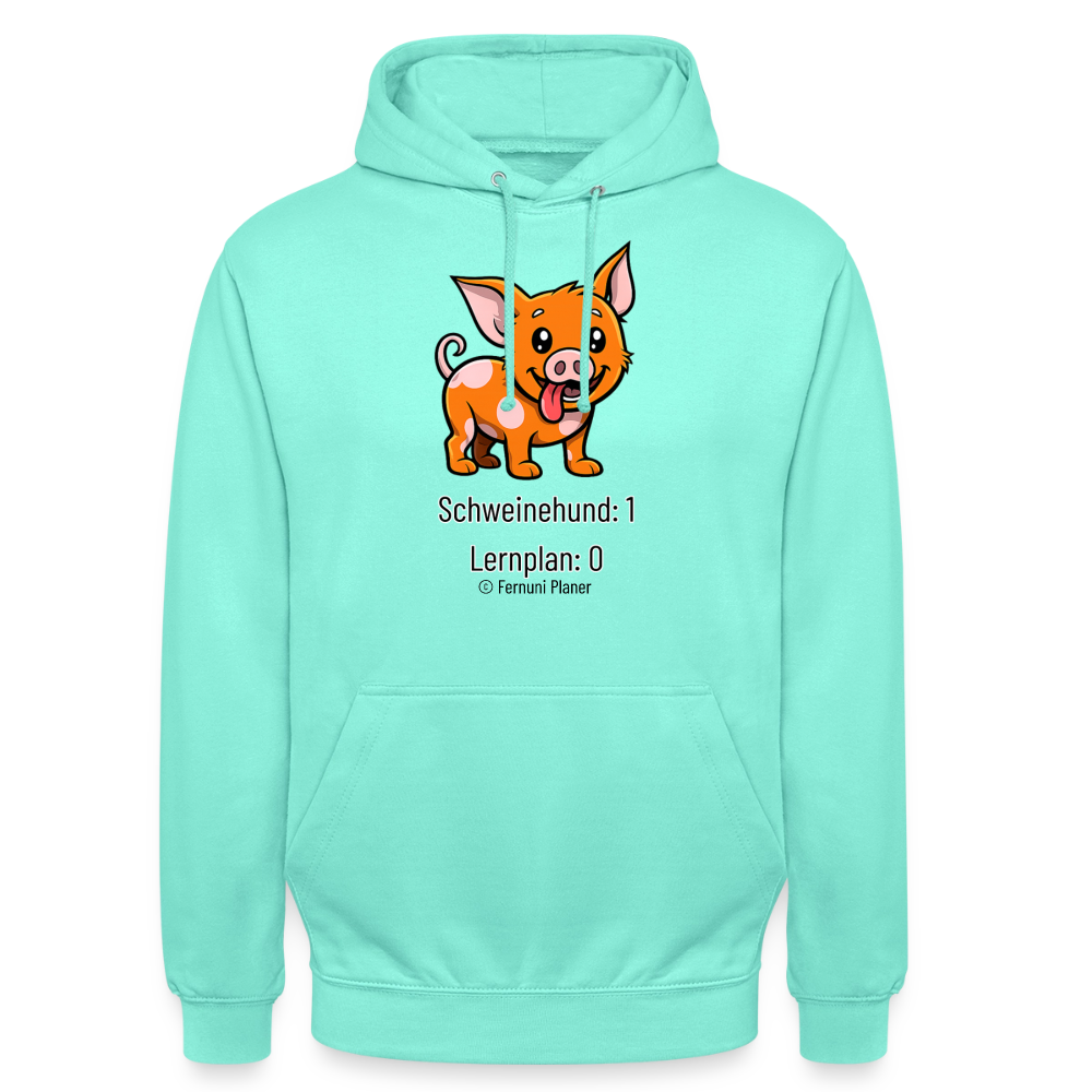 Unisex Hoodie Schweinehund:1 Lernplan:0 - Mint