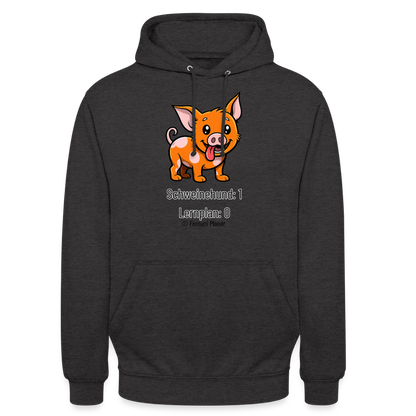 Unisex Hoodie Schweinehund:1 Lernplan:0 - Anthrazit