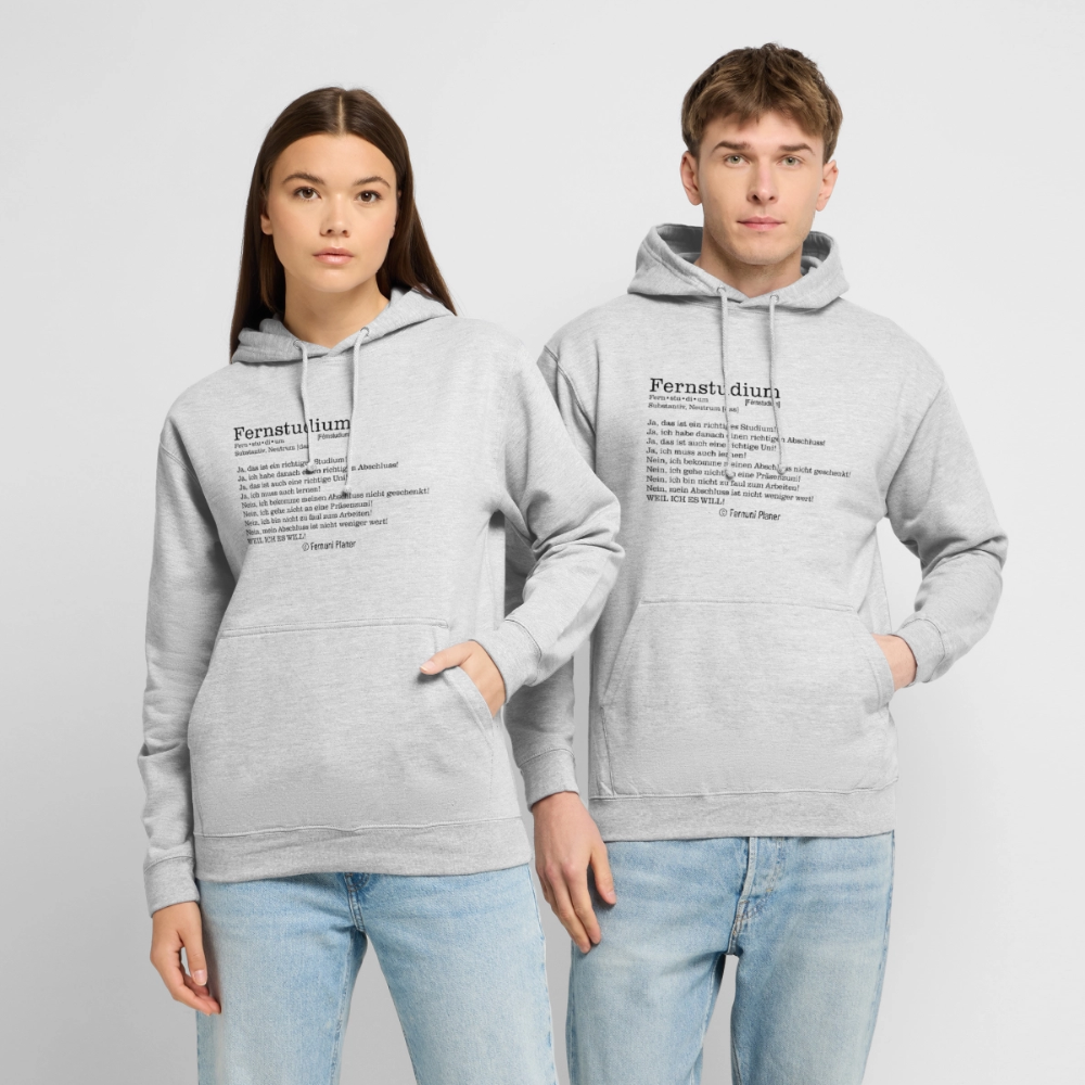 Unisex Hoodie Fernstudium - Hellgrau meliert