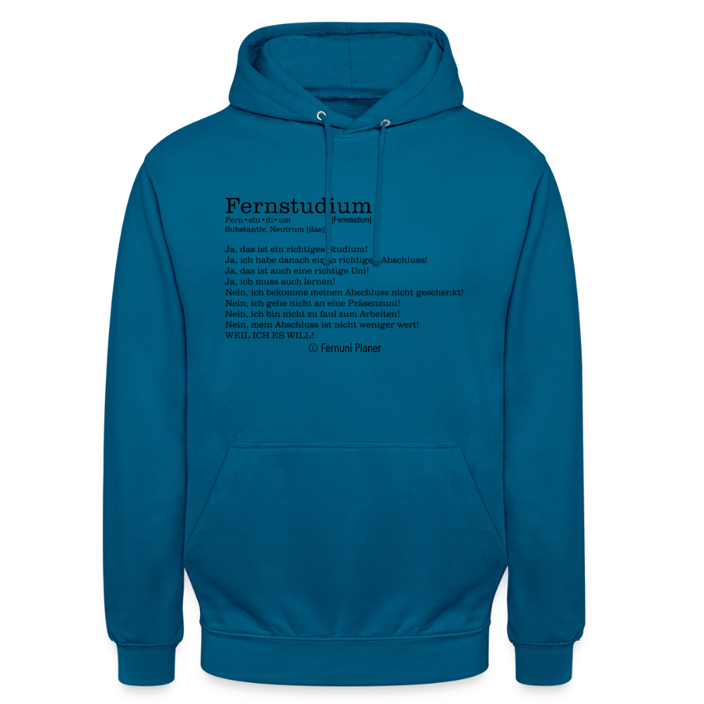 Unisex Hoodie Fernstudium - Tiefseeblau 