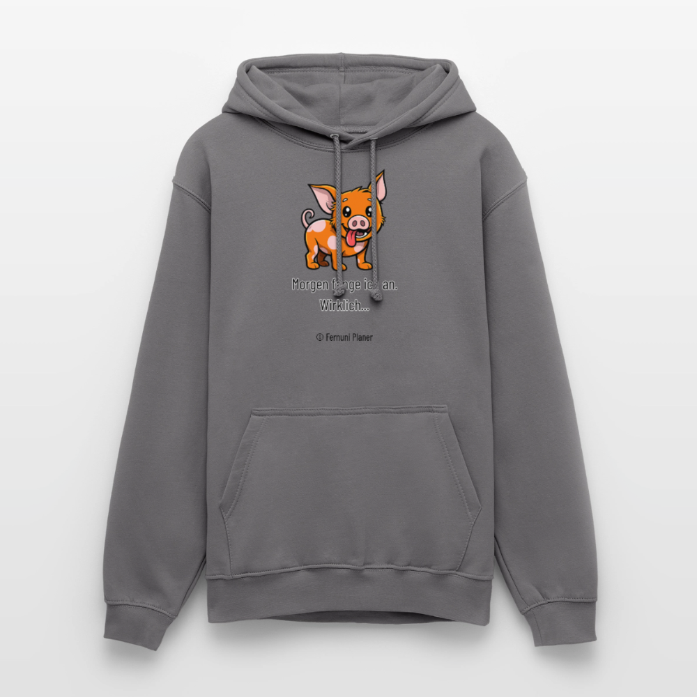 Unisex Hoodie Schweinehund Morgen - Mittelgrau