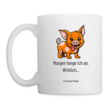 Tasse Schweinehund Morgen - Weiß