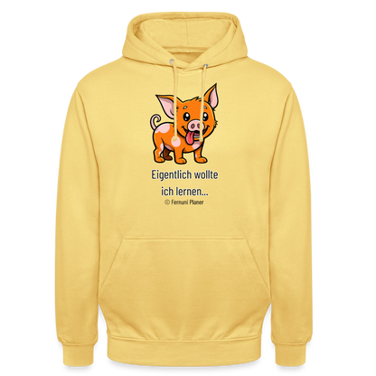 Unisex Hoodie Schweinehund Eigentlich - Zitronengelb