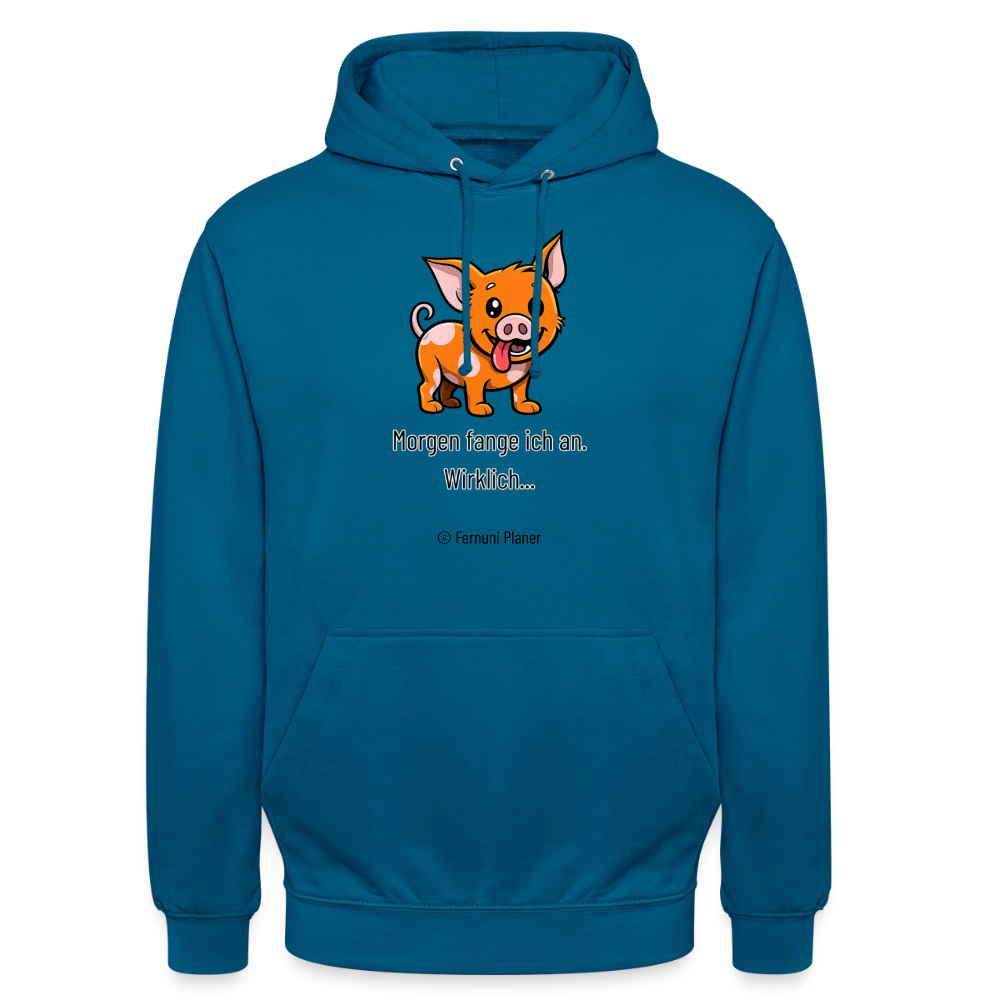 Unisex Hoodie Schweinehund Morgen - Tiefseeblau 