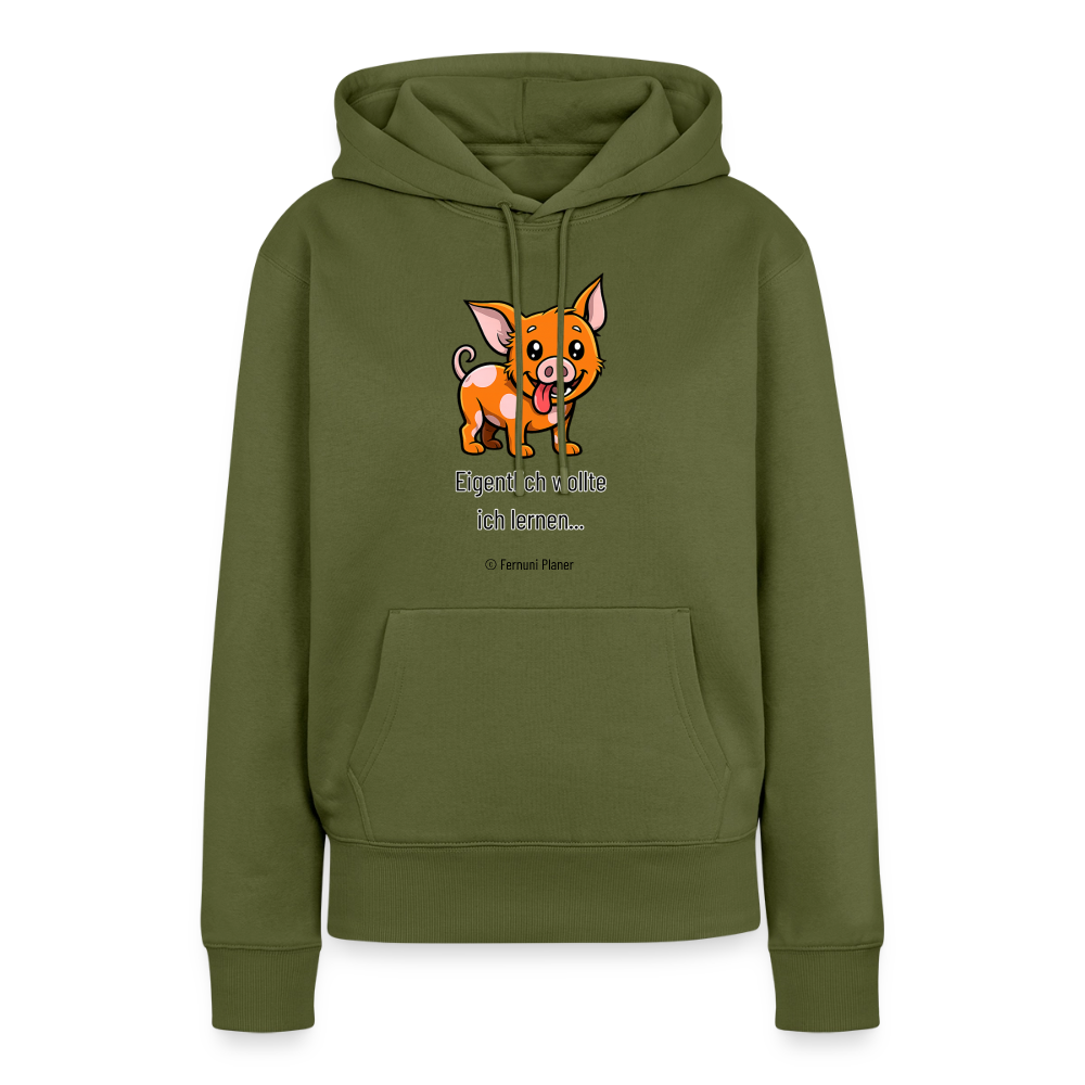 Frauen Premium Hoodie Schweinehund Eigentlich - Khaki