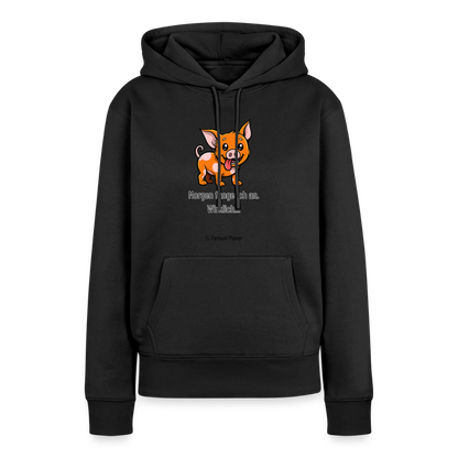Frauen Premium Hoodie Schweinehund Morgen - Schwarz