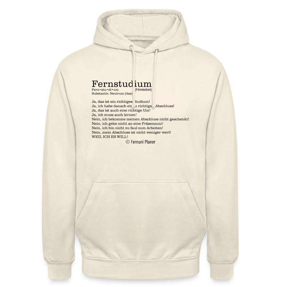 Unisex Hoodie Fernstudium - Vanille-Milchshake