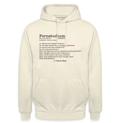 Unisex Hoodie Fernstudium - Vanille-Milchshake