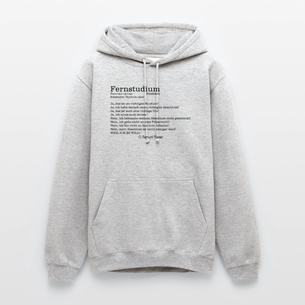 Unisex Hoodie Fernstudium - Hellgrau meliert
