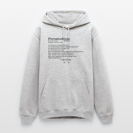 Unisex Hoodie Fernstudium - Hellgrau meliert