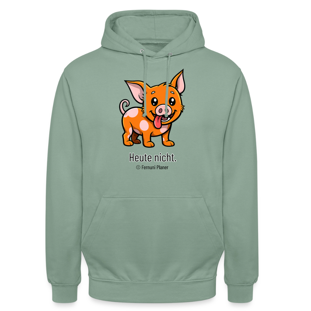 Unisex Hoodie Schweinehund Heute nicht - Graugrün