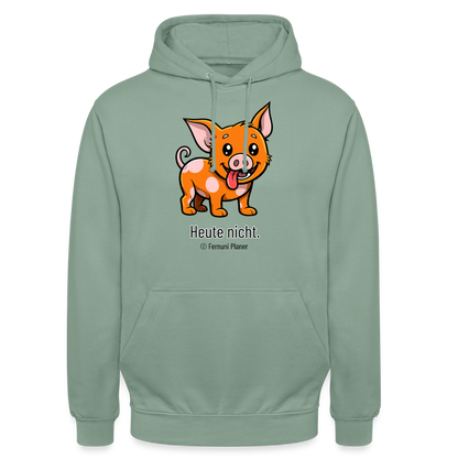 Unisex Hoodie Schweinehund Heute nicht - Graugrün