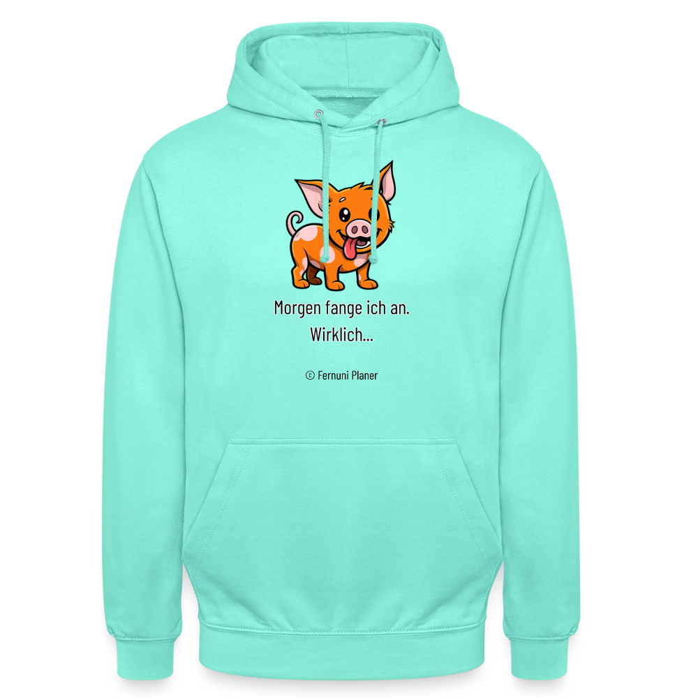 Unisex Hoodie Schweinehund Morgen - Mint