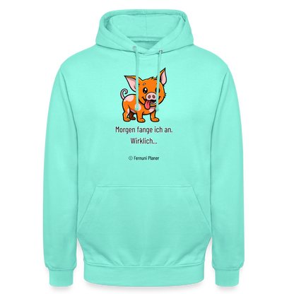 Unisex Hoodie Schweinehund Morgen - Mint